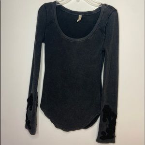 Black embroidered sleeve top from Free People!